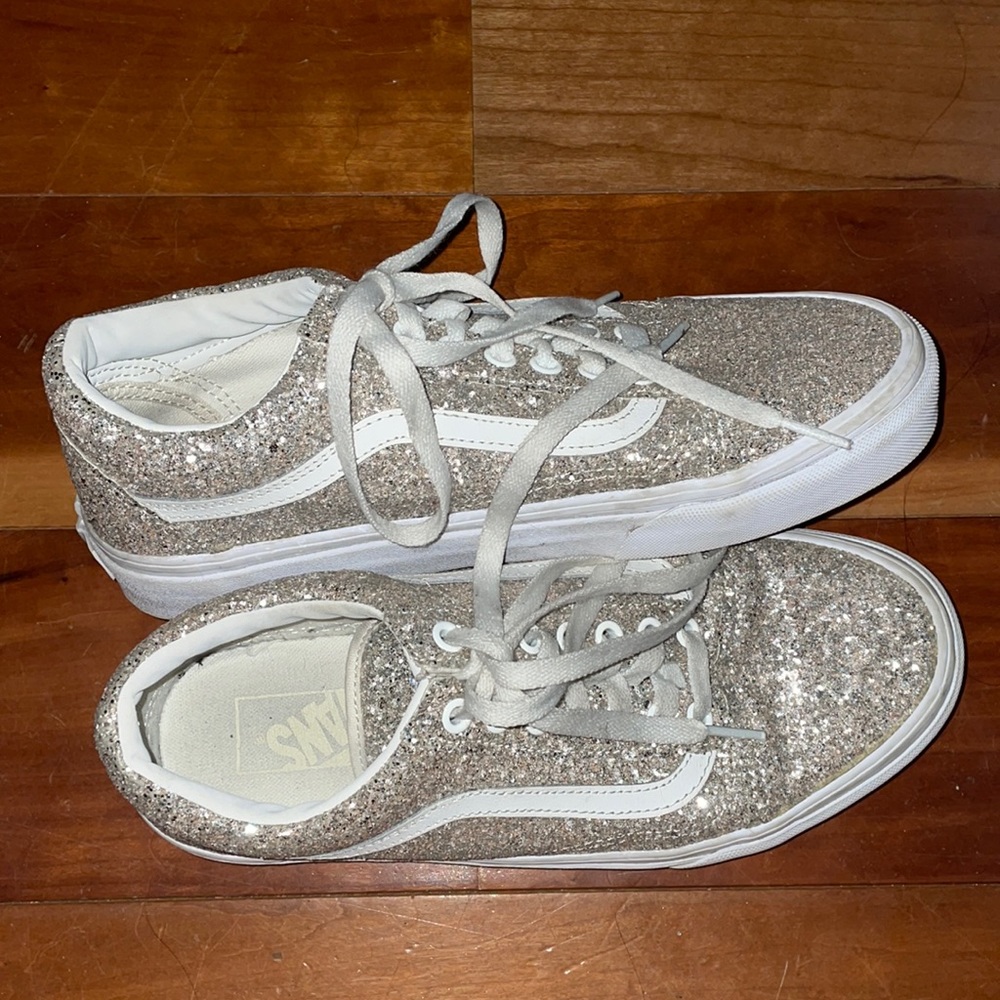 gold glitter old school vans